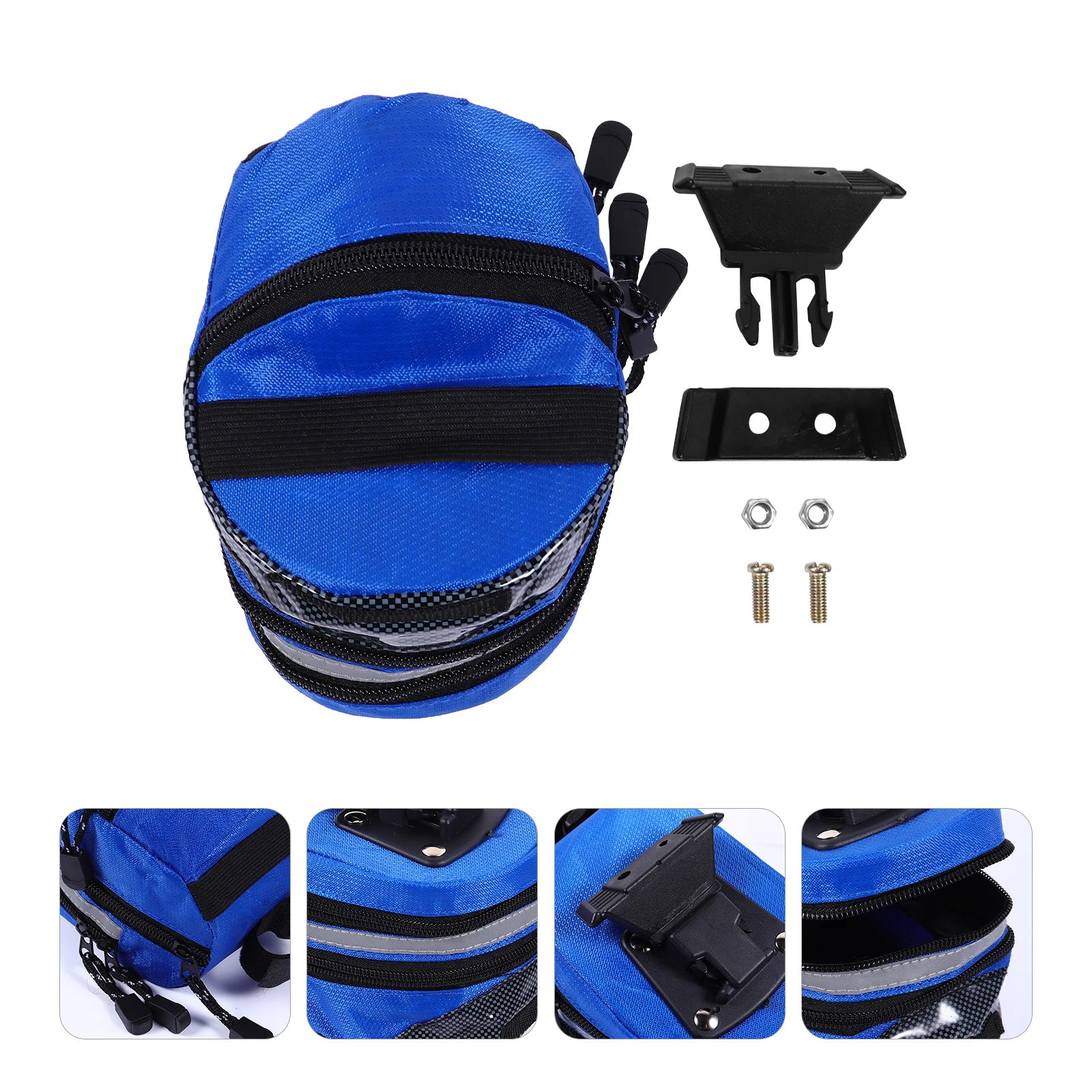 

Cycling Tail Bag Polyester Large Capacity Waterproof Durable Saddle Pouch Reflective Stripe Easy Attach Remove Bike Rear Bag