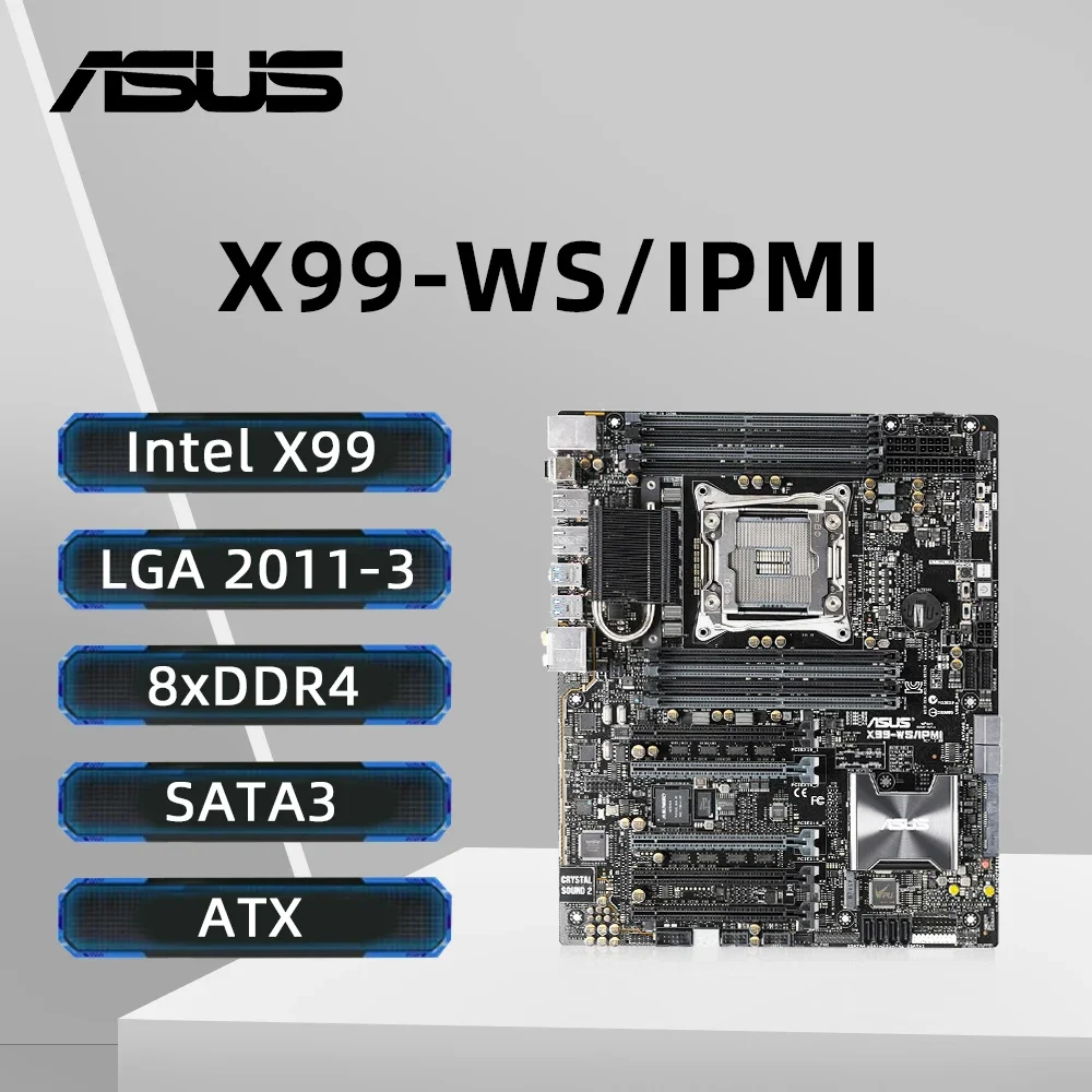 RoRuSASUS X99-WS/IPMI Motherboard Support I7-6800K 6900K E5-4669 2695 2690 2629 2683 2609 1680 CPU 8xDDR4 2400MHz 128GB M.2 ATX