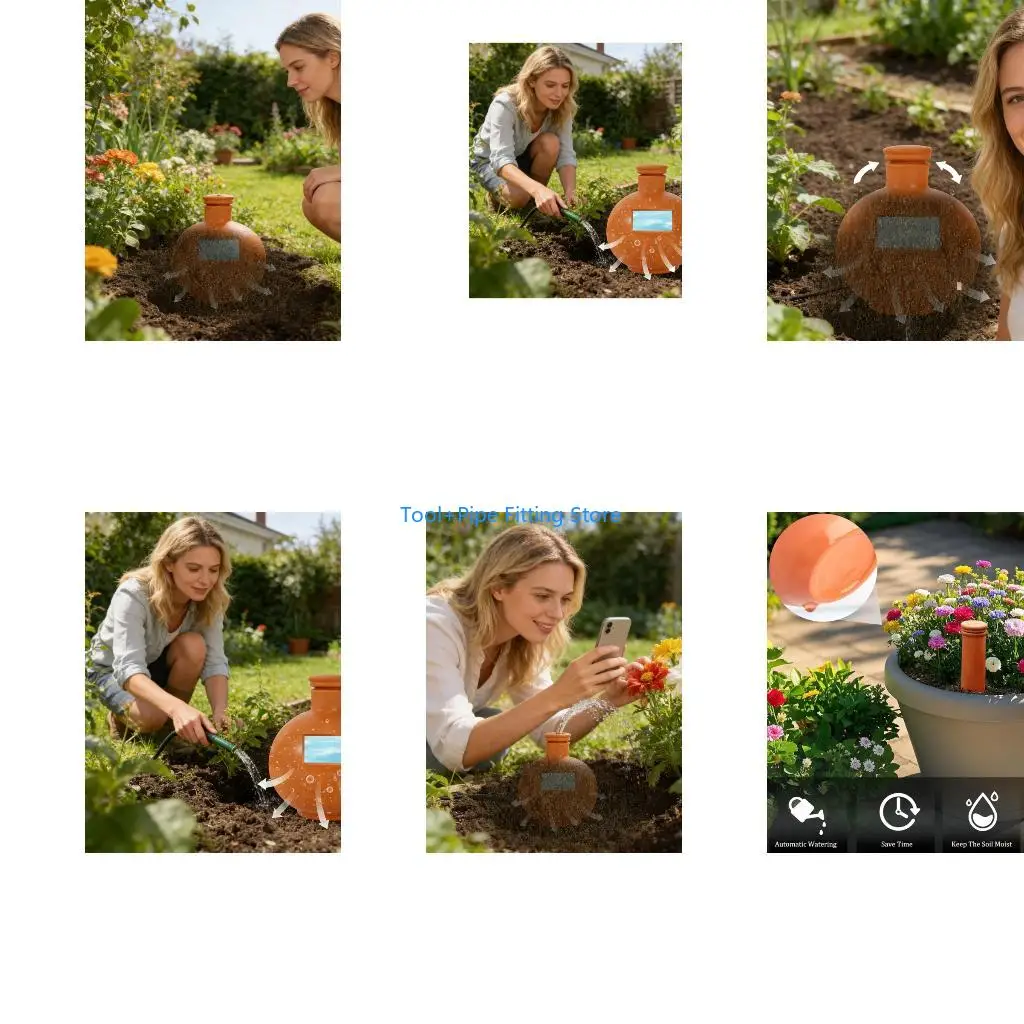 F92B Automated Plant Waterer With Red Clay Finish 12.7cm Height Suitable For Indoor Foliage And Outdoor Gardens