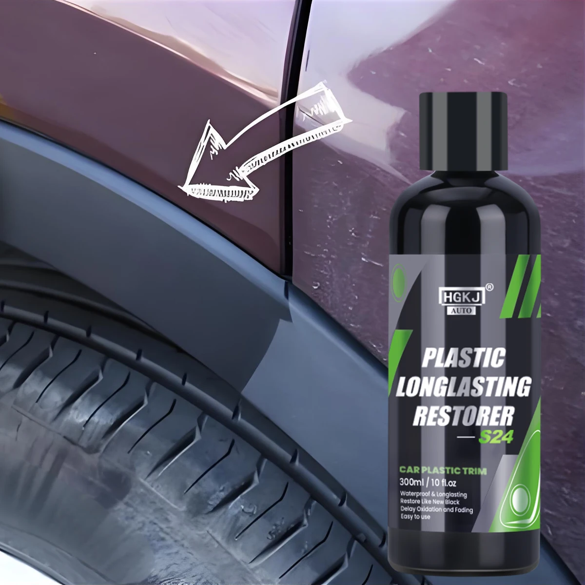 Car Plastic Restorer Back To Black More Gloss Car Cleaning Products Plastic Long Lasting Restore Repair Coating Renovator S24