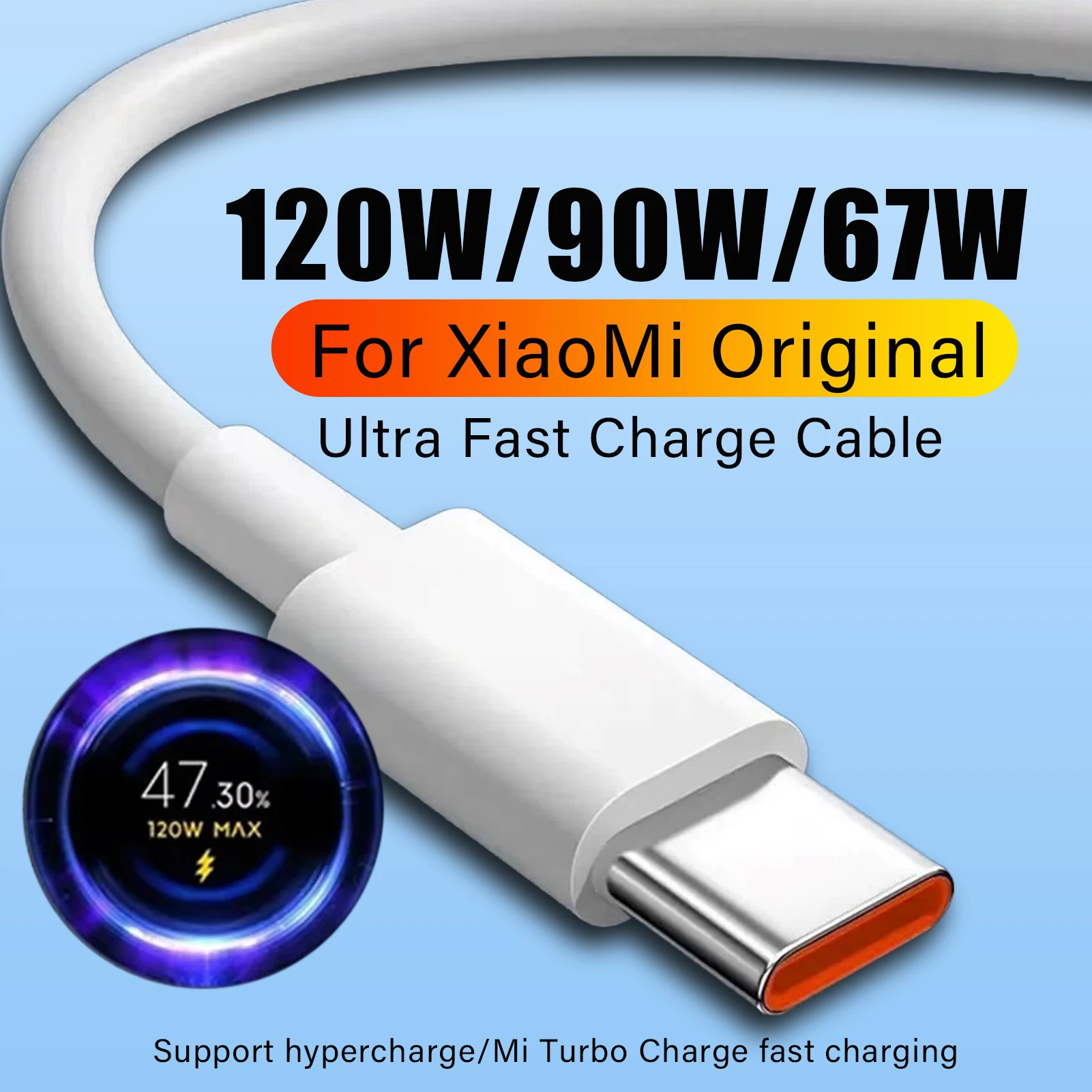 Original For Xiaomi 120W USB Type C Cable 6A 67W Turbo Fast Charging Mi 15 14 13 Fold3 Redmi Note 15 13 12 K70 POCO F8 Pro line