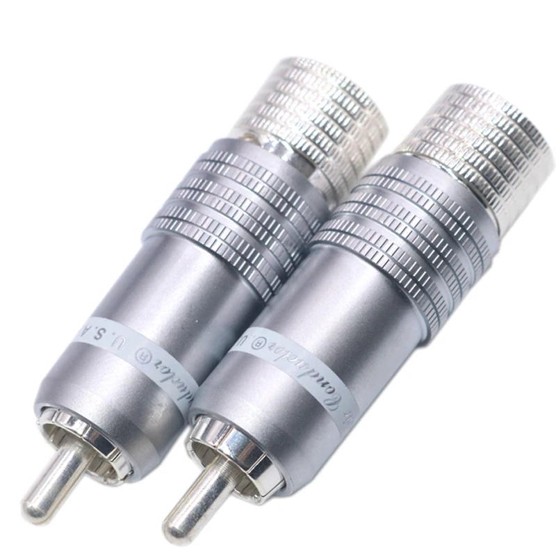 HIFI 4pcs silver CMC-8236-WU plated hifi RCA plugs Audio Ailfiler CD DVD player Speaker RCA Interconnector cable Connectors