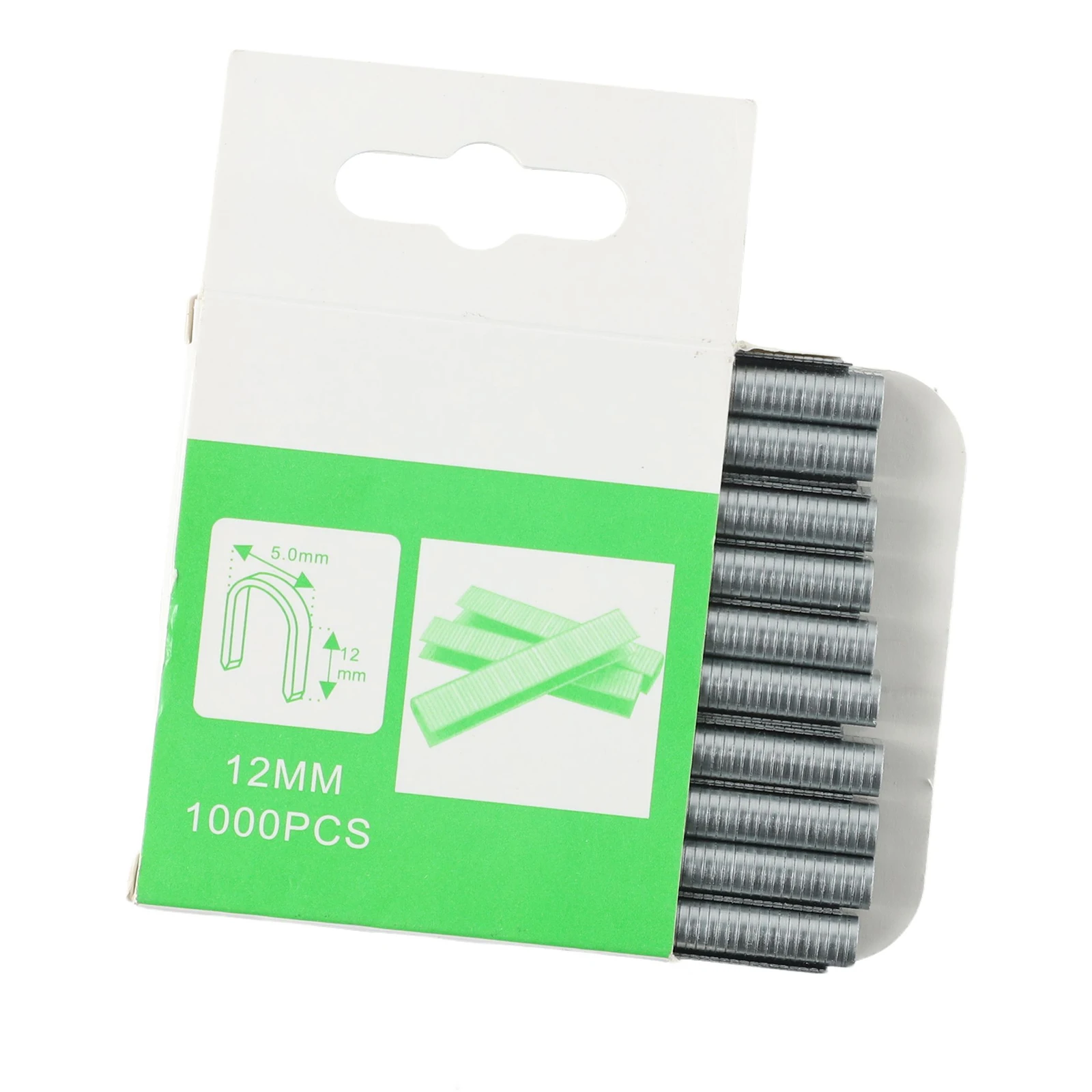 Gereedschap Nietjes Nagels 1000 Stuks 12mm/8mm/10mm Brad Nagels DIY Huishoudelijke verpakking Zilver Staal U-vorm Houten Meubels