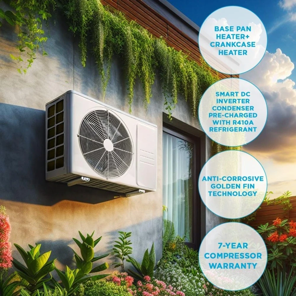 12,000 وحدة حرارية بريطانية 20.8 SEER2 نظام مضخة حرارية لمكيف الهواء صغير الحجم بدون قنوات مع مجموعة تركيب شاملة مقاس 16 بوصة