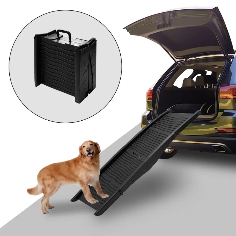 Portable Folding Car Pet Ramp, Elderly Dog Anti-skid Car Step Slope Auxiliary Ladder