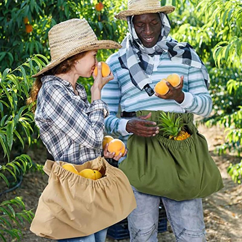 

Waterproof Gardening Work Apron Adjustable Belt Large Capacity Pockets For Vegetable Picking Eggs Collection Gardening