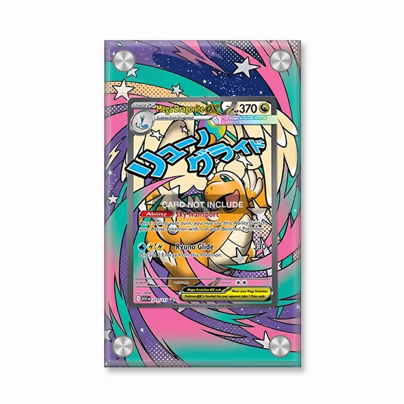Art Display for PokemonSurging Sparks Mega Dragonite Anime Expand Art Fans Gift Recyclable Acrylic Protective Case Keychain view 6