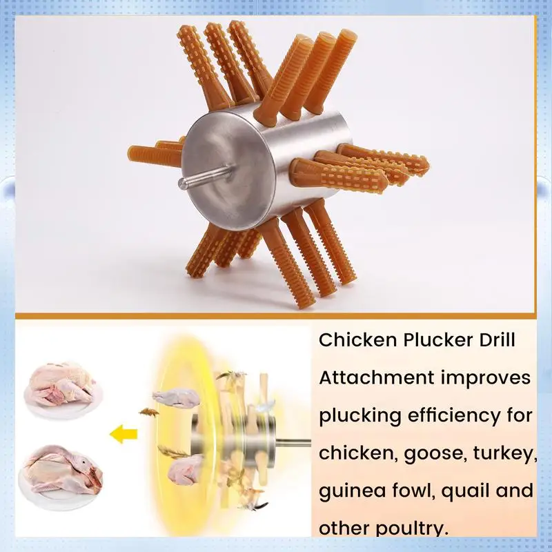 

AD30-Chicken Plucker Drill Attachment Chicken Plucker 18 Large Size Chicken Removal Plucker Machine