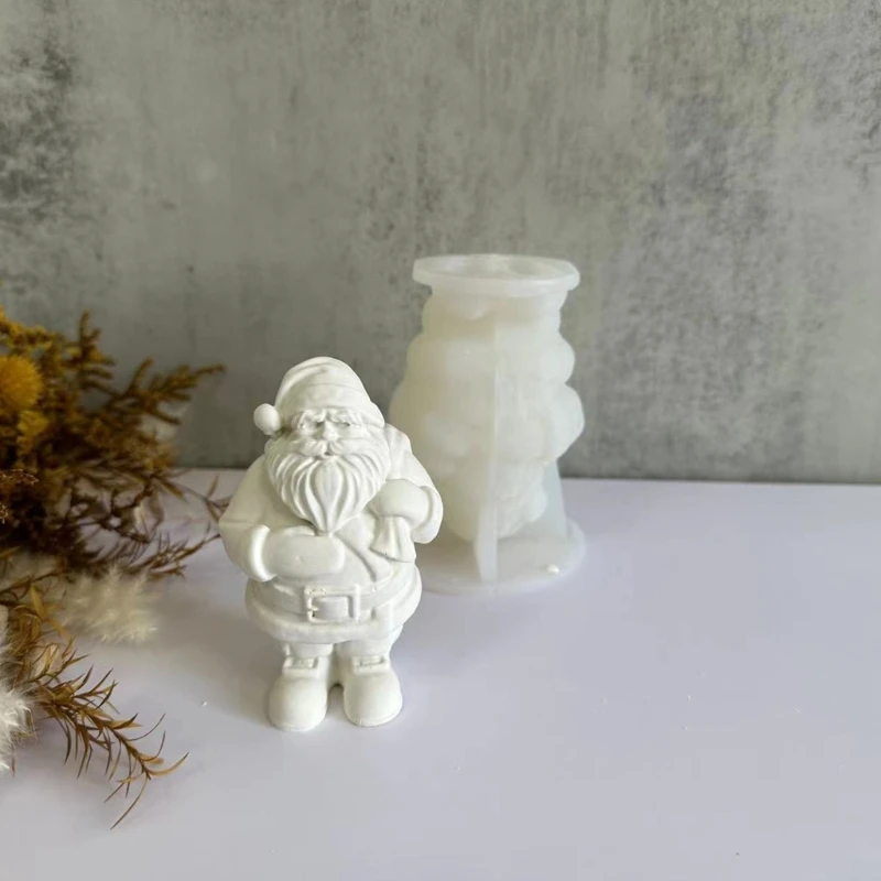 Cetakan Silikon Santa Klaus Cetakan Resin Epoksi DIY Cetakan Lilin Beraroma Alat Pembuat Ornamen untuk Membuat Kerajinan