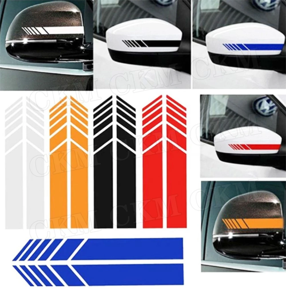 Rear view Mirror Sticker Side Decal Stripe DIY Trunk Trim Sticker Exterior Car Accessories For Universal Car 2PCS