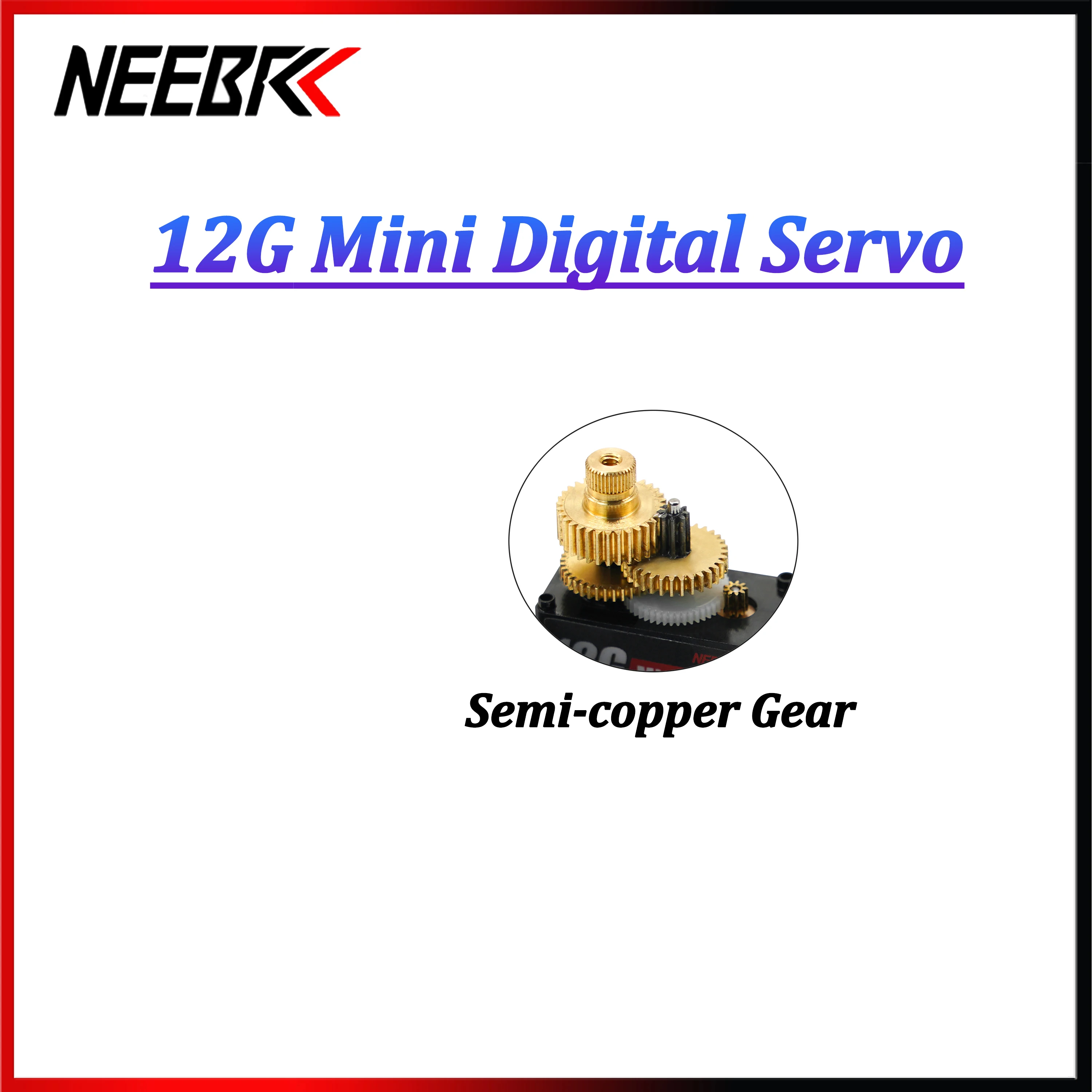 

NEEBRC 12G Mini Digital Servo Semi-copper Gear Waterproof for RC Car Crawler Drift Plane Toy Accessories Axial SCX24 WLtoys K969