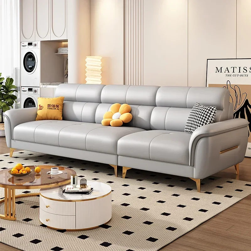 

Simple Modern Living Room Sofa Relaxing Household Luxury Straight Row Three People Furniture Sofa Para Sala Home Furniture