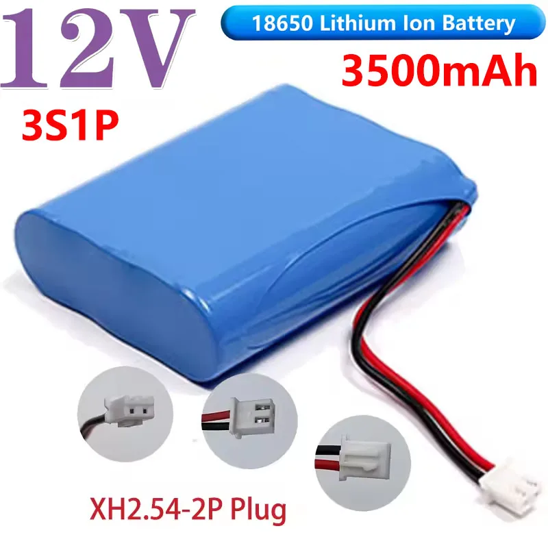12V 3S1P 12.6V/11.1V 3500mAh 18650 Lithium-ion Battery Pack for Backup Power Supply CCTV Camera Toy Car Beauty Instruments
