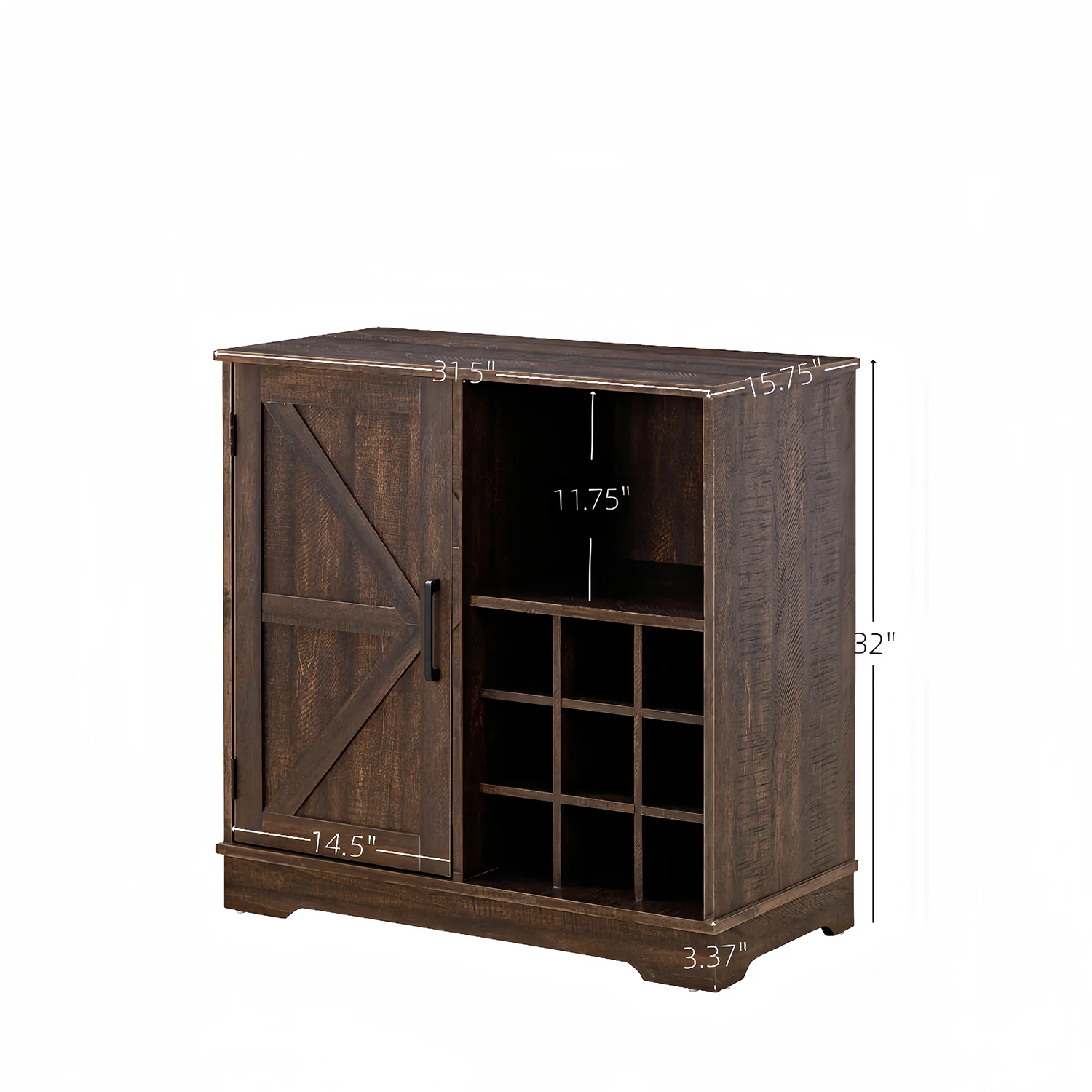 Sideboard Buffet Cabinet Wine Bar Cabinet with Adjustable Storage Shelves Wine Rack Freestanding Storage Cabinet For Dining Room