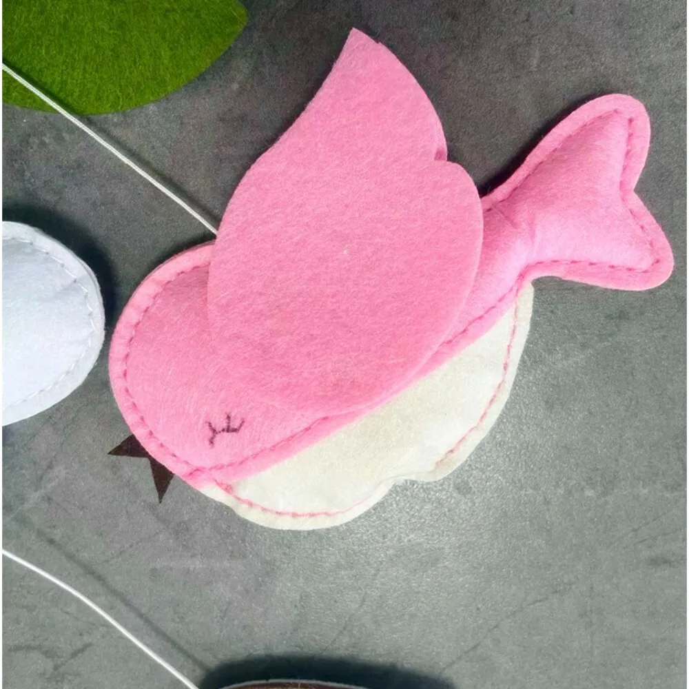 신생아 진정 벨 새 모양 수면 보조 풍경종 회전 가능한 아기 장난감, 유아용 침대 장식용 부직포 소재