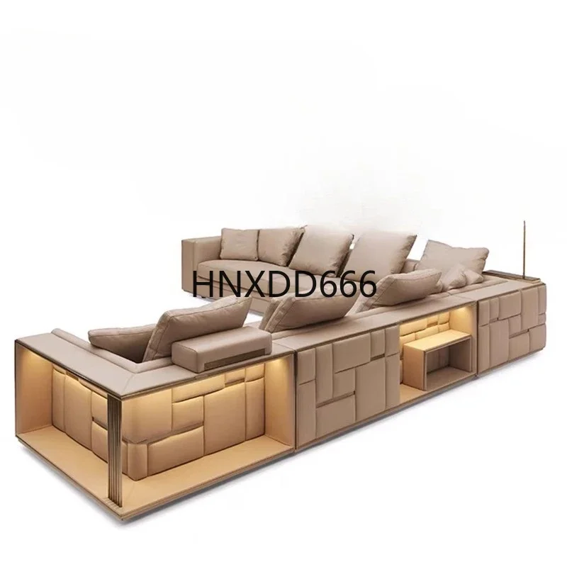Frosted leather sofa Light luxury corner sofa