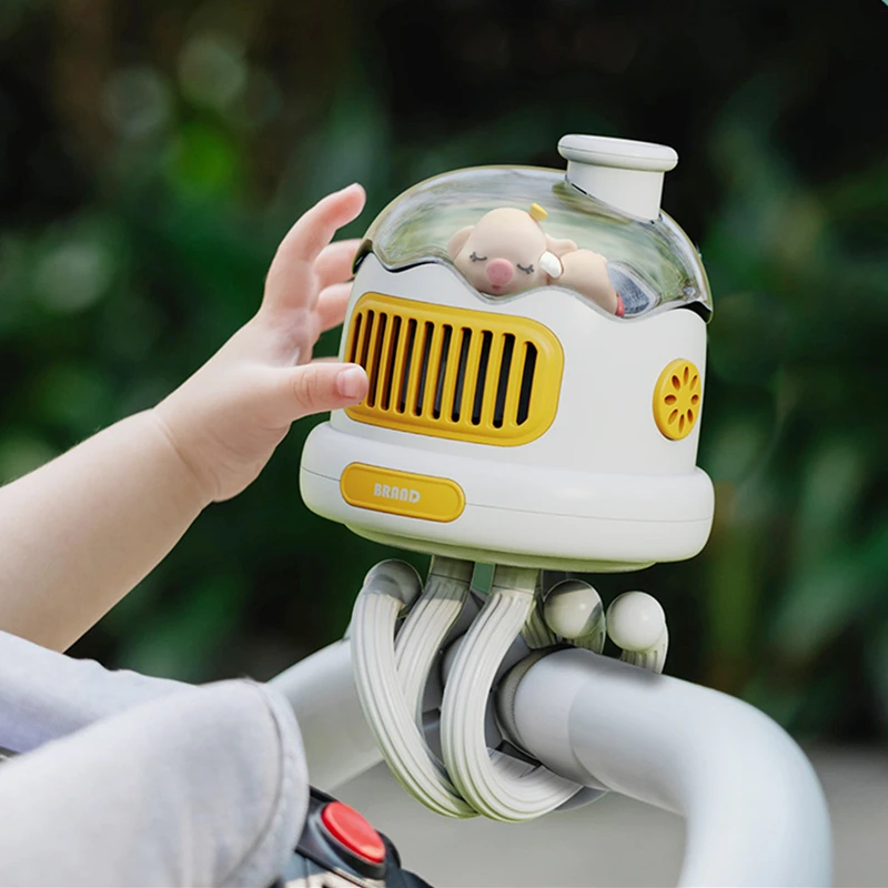 Usb recarregável portátil ao ar livre repelir o ventilador do carrinho de criança do mosquito 130 ° ventilador de refrigeração de ar sem fio giratório automático bladeless