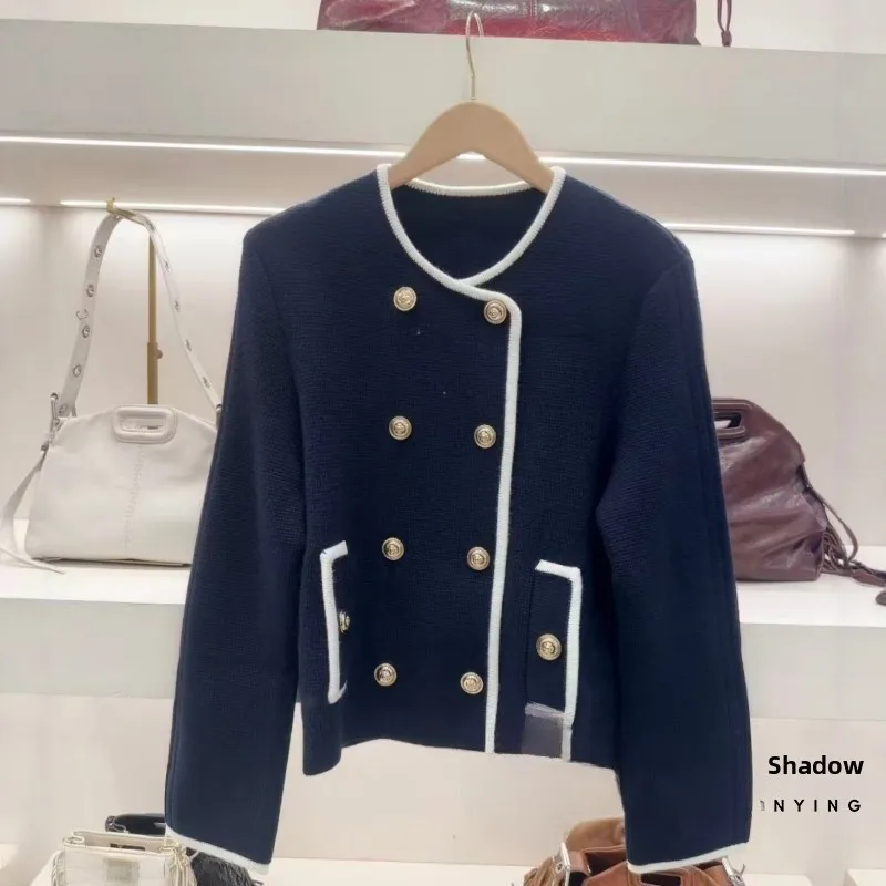 

Модный круглый вязаный открытый кардиган Ne с двойной пуговицей, женский джет, роскошный легкий сарафан, осень-зима, N...