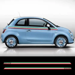 Car Vinyl Decals Italy Flag Racing Stripes Graphics Side Door Italian Style Sticker Accessories For Fiat 500 Abarth 595 695 500C
