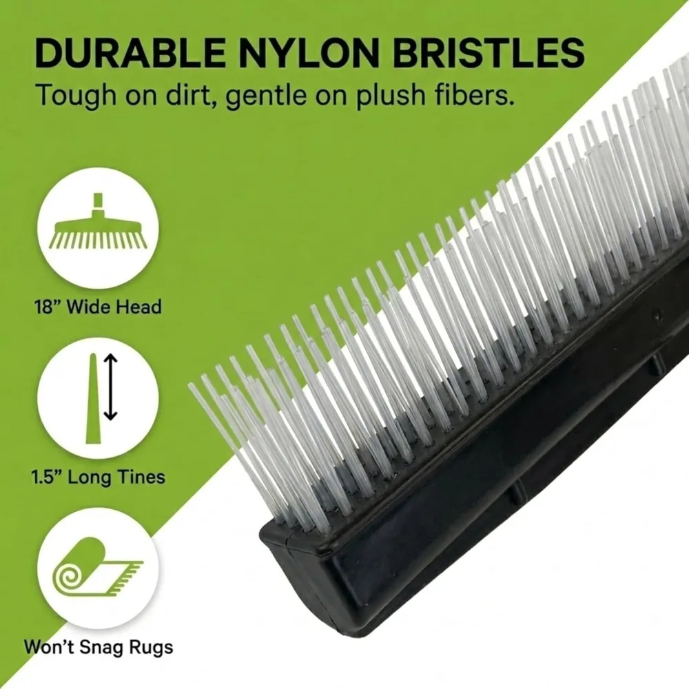 Carpet Rake & Groomer, 54" Telescoping Handle, for Pet Hair & High Pile Rugs view 5