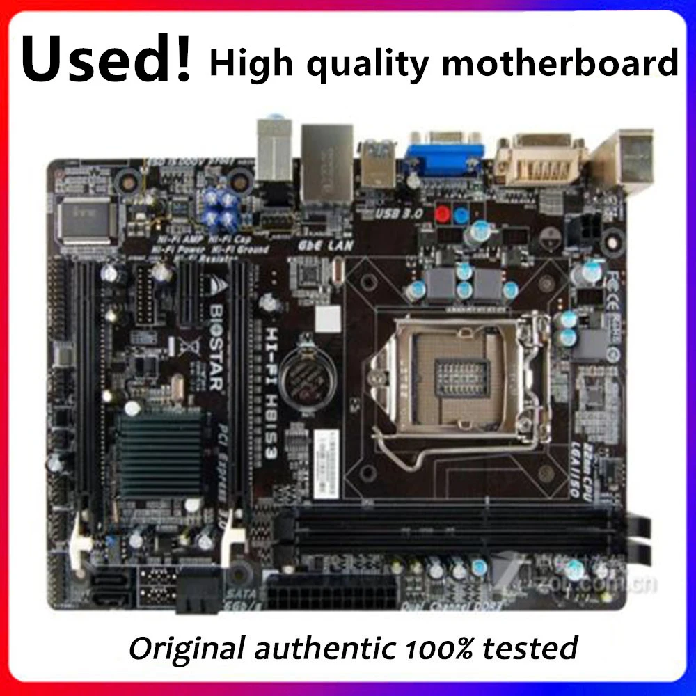 

For Biostar Hi-Fi H81S3 Desktop Motherboard H81 LGA 1150 CPU SATA3 USB3.0 Original Desktop Used Mainboard