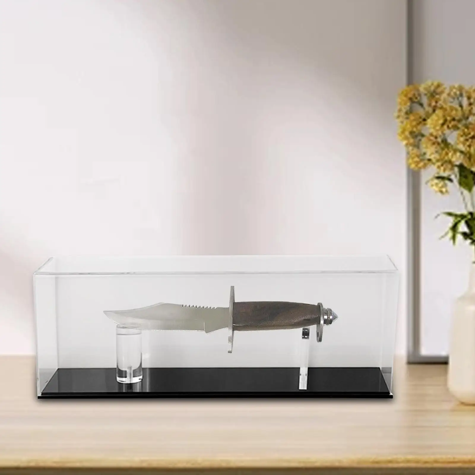 

Acrylic Display Case Cabinet Protection Thick Enthusiasts Gift Black Base Showcase Stand for Countertops Tables Exhibitions