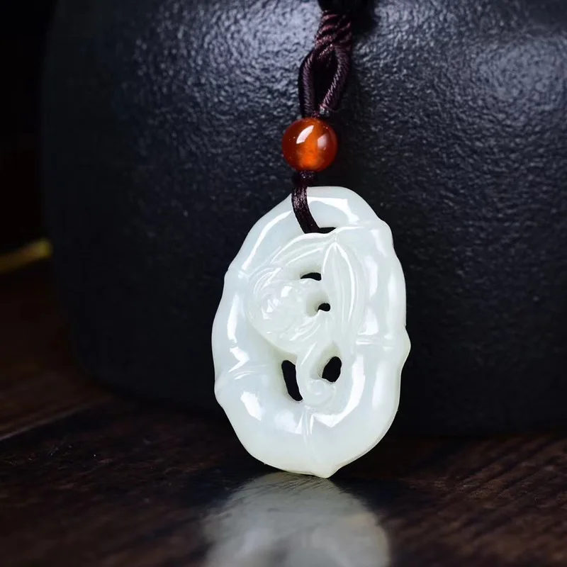Hetian White Jade Pendant Symbolizing Continuous Growth And Prosperity, Blessing Charm Backpacks