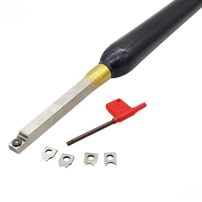 Negative Rake Beading Cutters 4PCS Interchangable HSS Cutter Hollow Woodturning Tool Gouge for Spindles of Projects