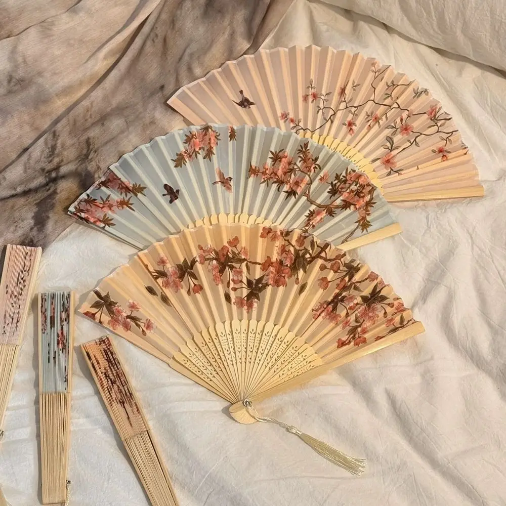 

Vintage Style Chinese Japanese Folding Fan Plastic Colorful Folding Fan Fan Han Clothing Accessories Folding