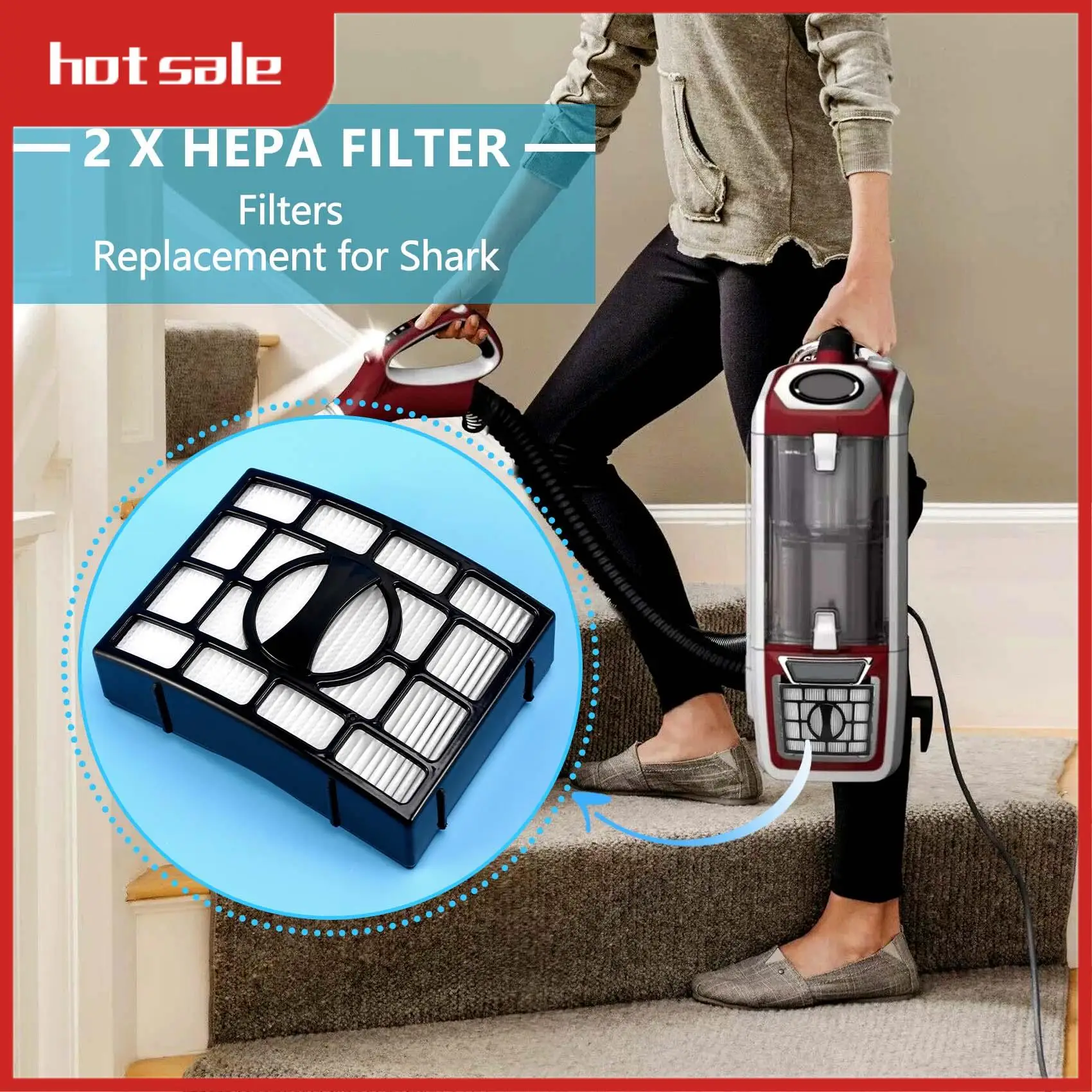 

A21I-Filters Replacement For Shark Navigator ZU560, ZU561, ZU562, ZU572, UV650 Speed Upright Vacuum Part XFFK560 XHEPA560