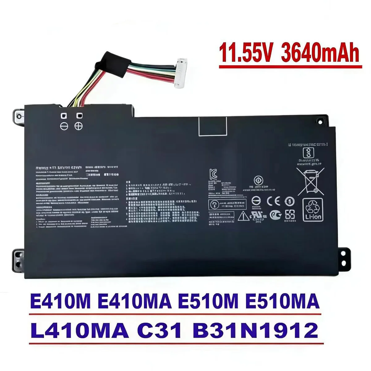 

100% New for Asus E410M E410MA E510M E510MA L410MA C31 B31N1912 battery