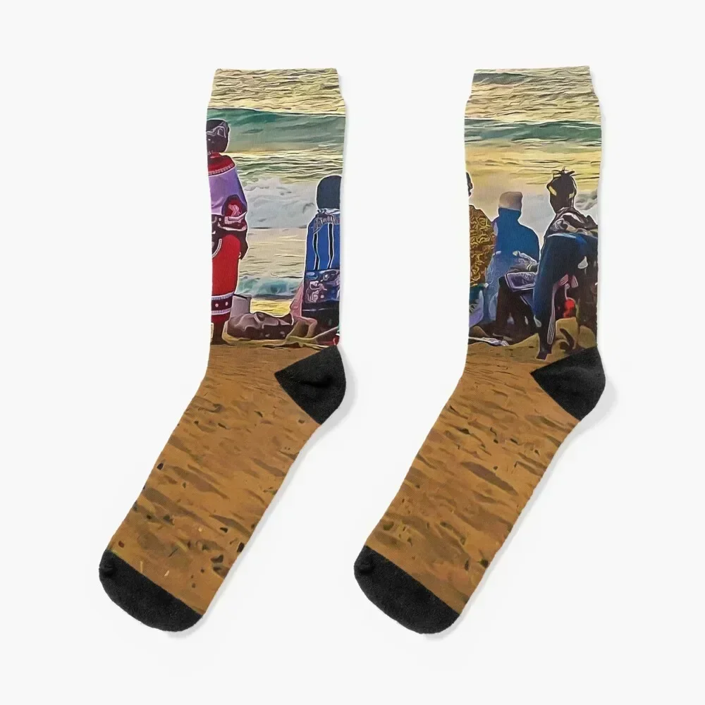 

Under an African Sky - Sangoma Cermony at Sunrise on the beach Socks Crossfit kawaii compression crazy Socks For Women Men's