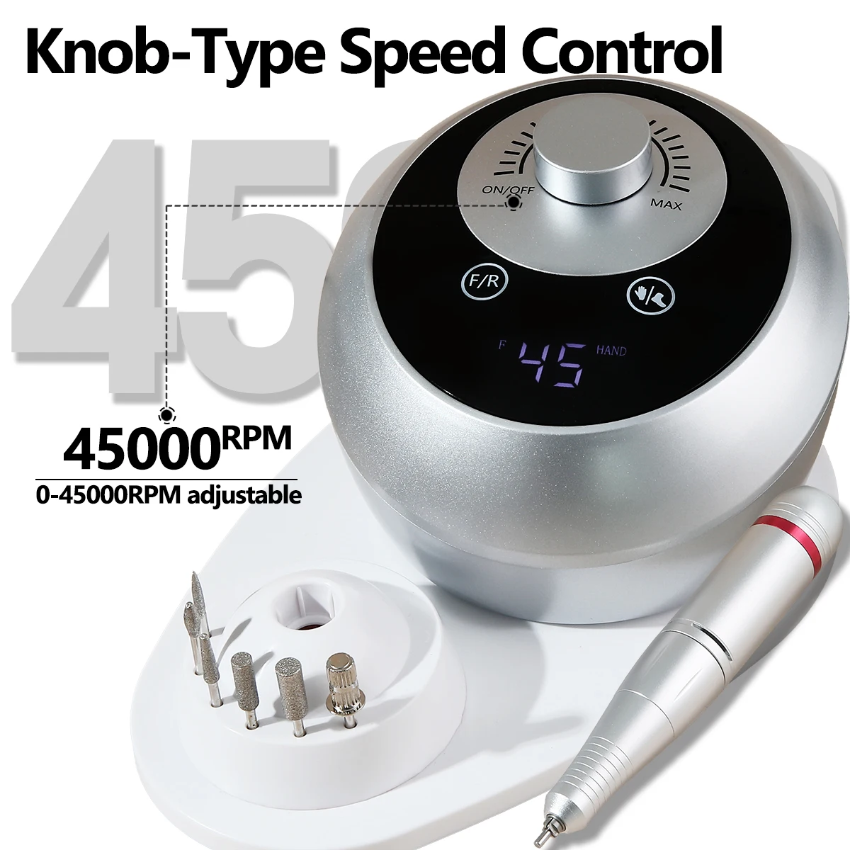 Perceuse à ongles électrique 45000 tr/min, Machine de manucure professionnelle, ensemble de ponceuse à ongles avec foret à ongles, équipement de polissage Portable pour Salon