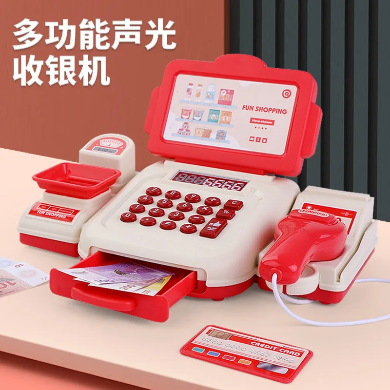 Kids Pretend Play Cash Register Toy Girls Wholesale Simulation Multi Function LCD Display Calculator Supermarket Checkout Gift