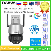 Original Dahua 4MP SD3C405DB-GNY-AW-PV 5X Zoom WiFi PTZ Camera Full Color Smart Light Alarm Security CCTV Built-in Siren Two-way