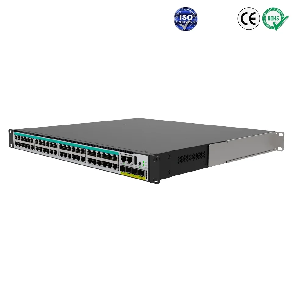 المهنية 24/48 منفذ 10G المدارة POE/HPOE محول شبكة إيثرنت المثبت على الرف VLAN QoS وظيفة 1 سنة الضمان OEM ODM