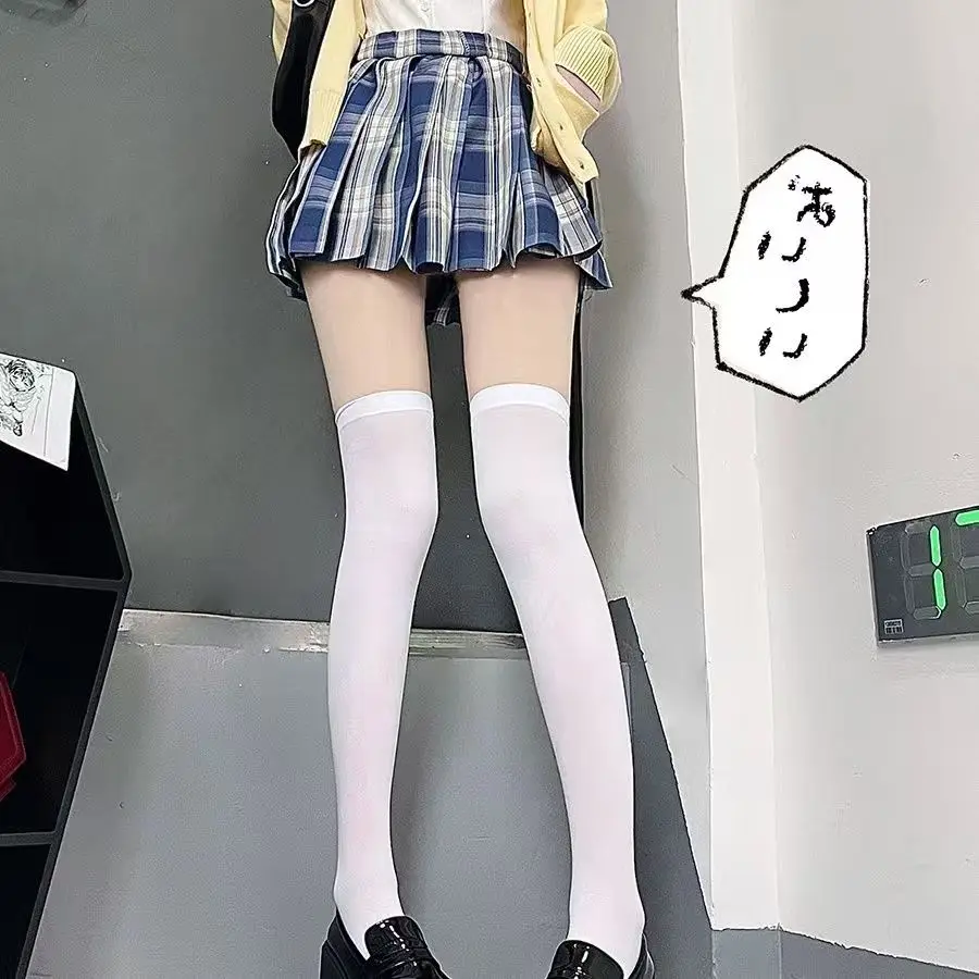 White Sexy Subculture Graffiti expression Print Long Socks Haraiuku Over Knee Thigh High Stockings Y2K Cosplay Cute Socks Kawaii