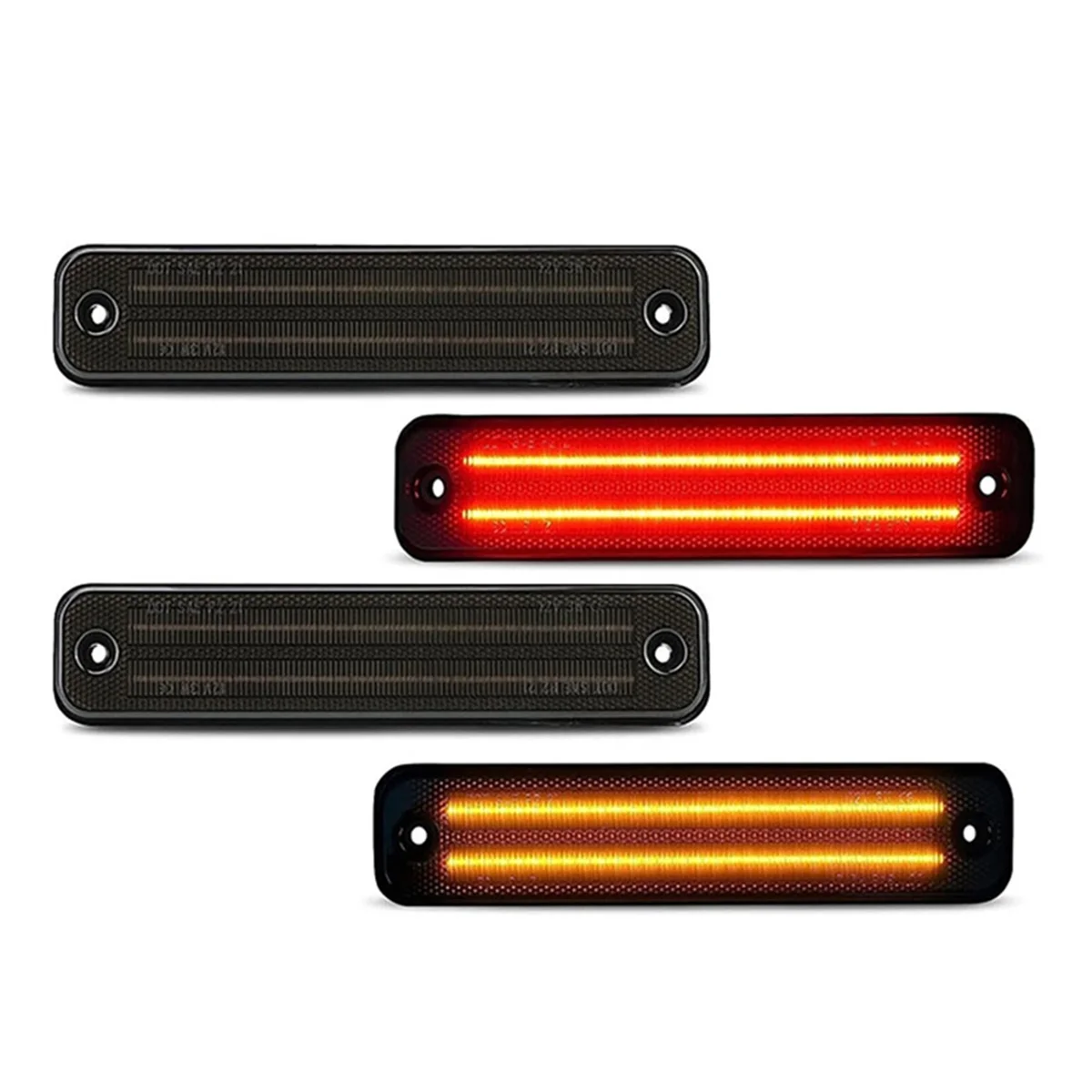 4PCS Smoked Shell Car Front Rear LED Side Marker Light for H2 2003-2009 Double Row Light