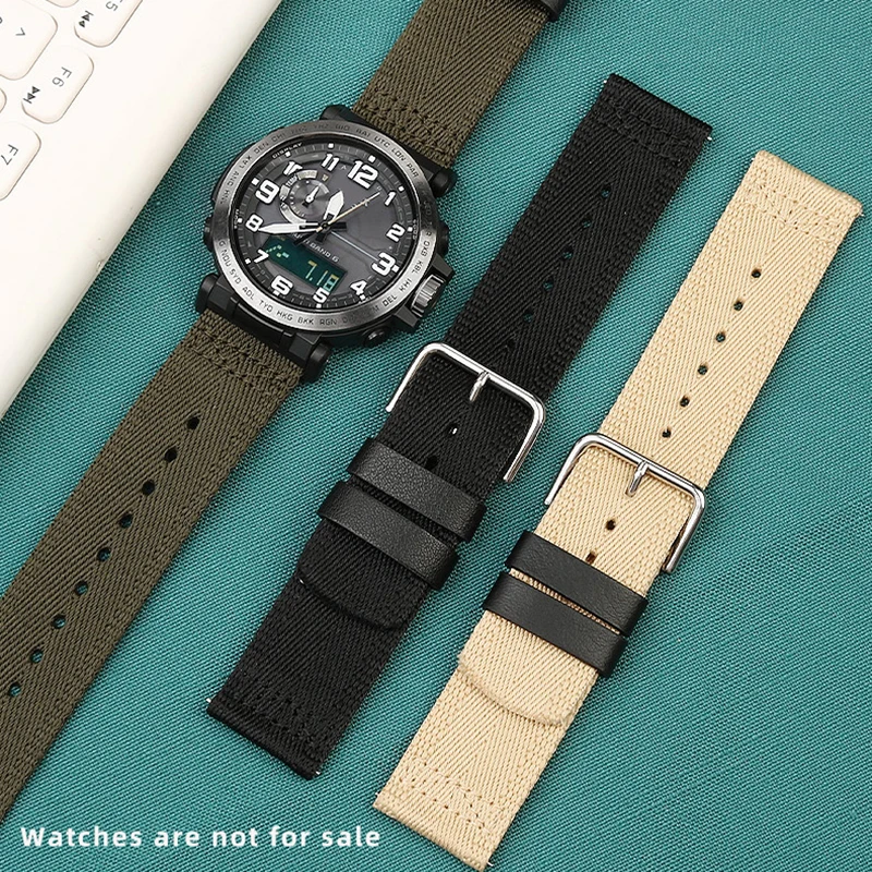 

Nylon breathable watch belt Accessories For CASIO mountaineering watch strap prw-6600 prg-600 / 650 PROTREK series 24mm