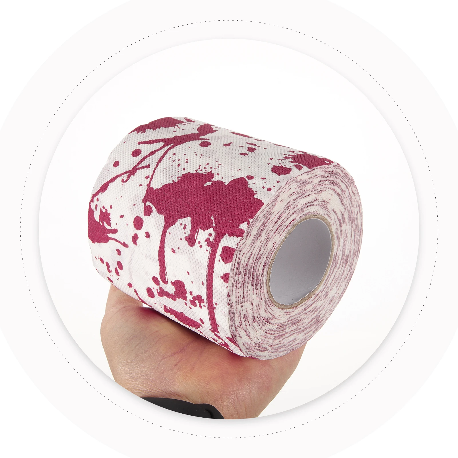 Rotolo di carta igienica con motivo unico macchie di sangue Decorazione di Halloween Spaventoso insanguinato stampato Forniture per il bagno Carta igienica