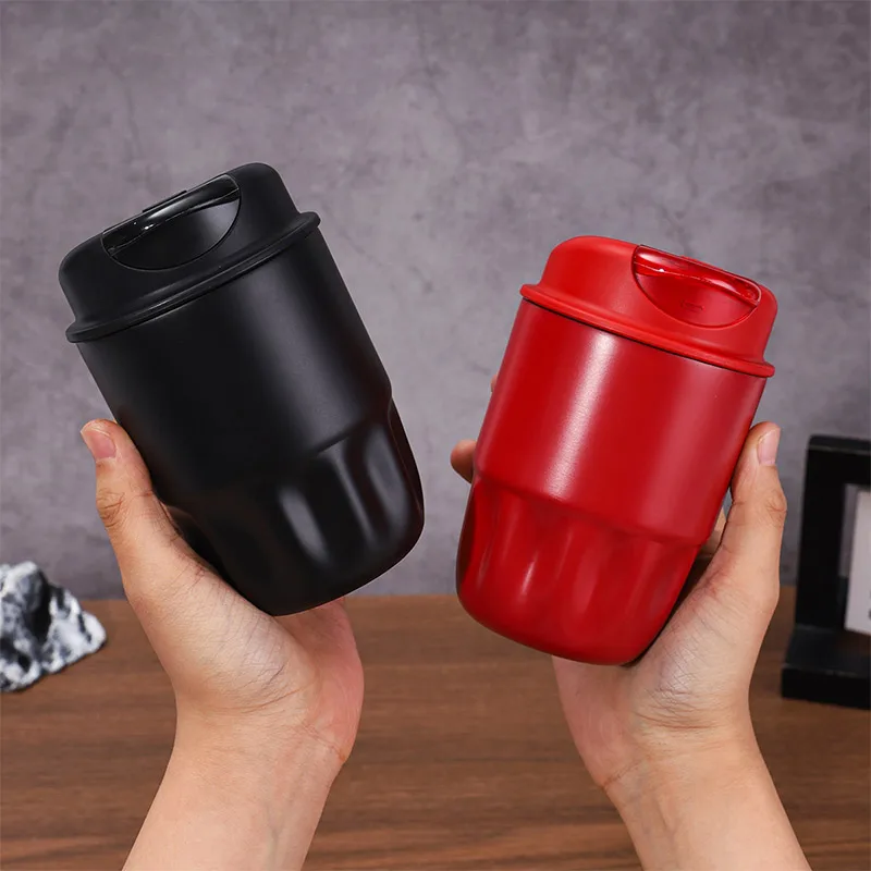 

316 Stainless Steel Vacuum Coffee Cup Floral Petal Insulated Tumbler with Straw Portable Mini Thermos for Travel Office Gift
