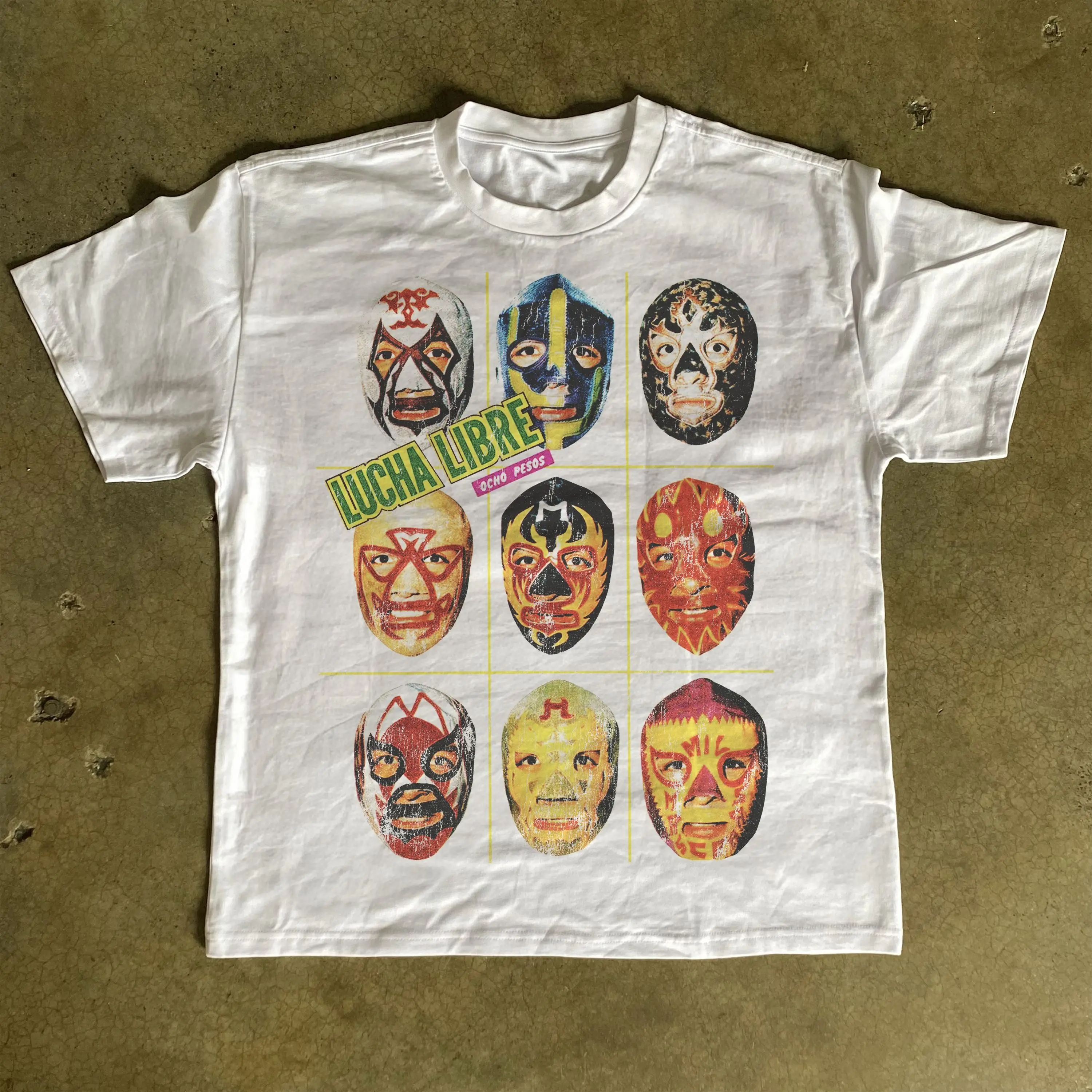 Vintage Mexican Lucha Libre Wrestling Masks Graphic T-Shirt Cotton Men Women Streetwear Tee