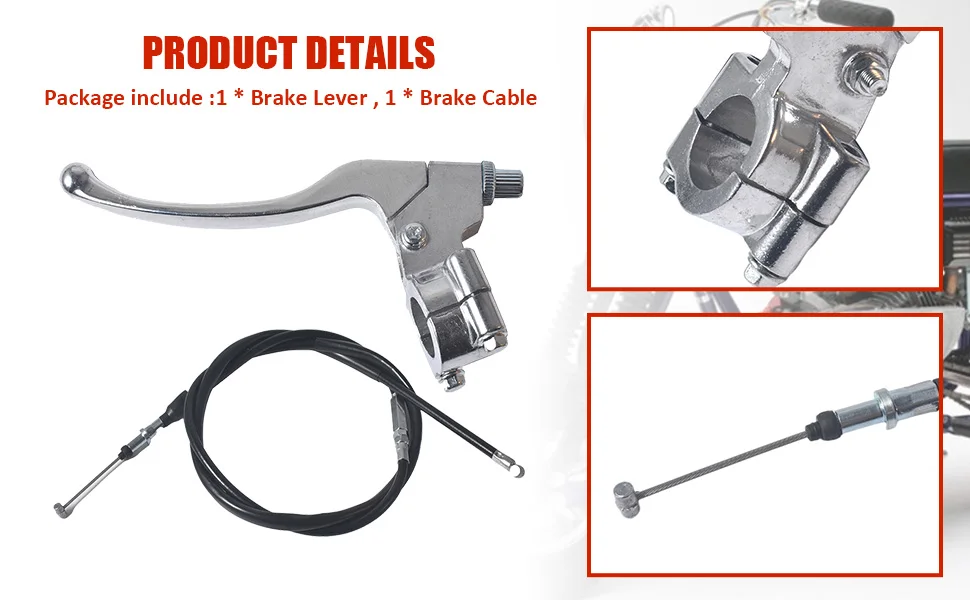 Srebrny lewy uchwyt hamulca dźwignia sprzęgła z 50-calowym zestawem linek hamulcowych do Coleman CT100U CC100X 98cc 3HP Mini części rowerowe