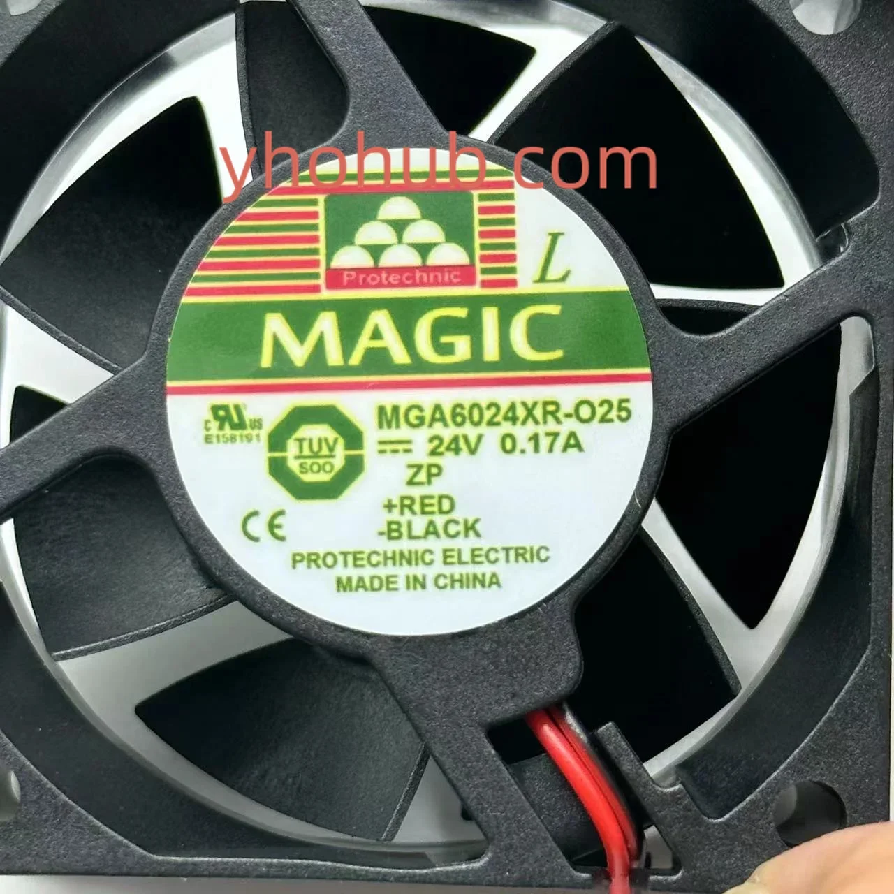 MGA6024XR-025 magique MGA6024XR-O25 DC 24V 0.17A 60x60x25mm 2 fils Serveur Ventilateur de refroidissement
