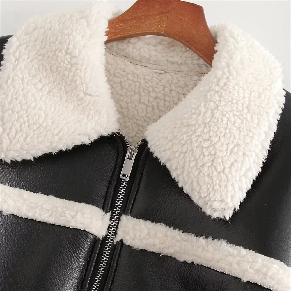 Pop Autunno Nuovo Prodotto Moda Donna Tempo libero Versatile Pelliccia Cappotto da motociclista in un unico pezzo