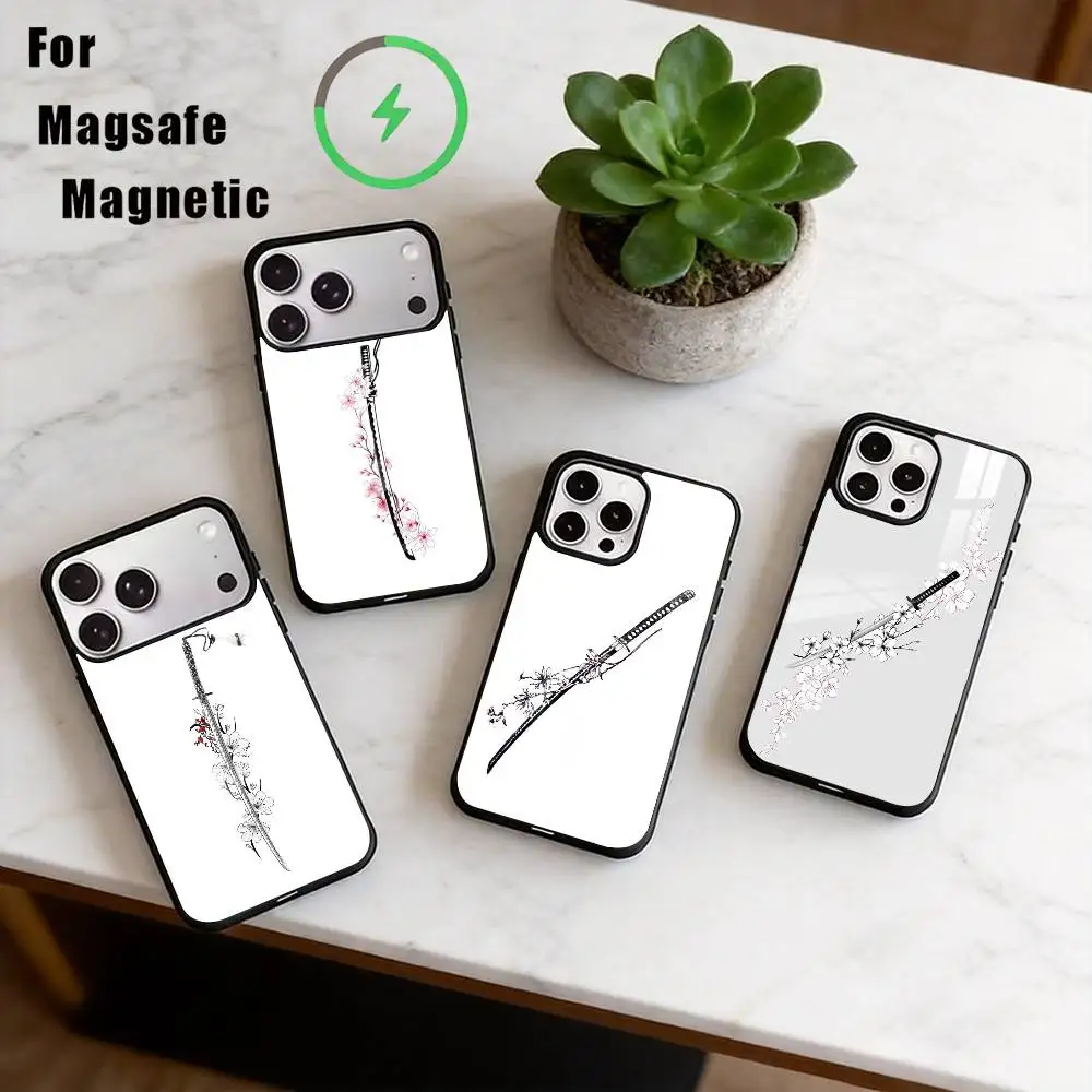 

K-Katana Phone Case For iPhone17,16,15,14,13,12,11 Plus,Pro Magnetic with Magsafe Wireless Charging