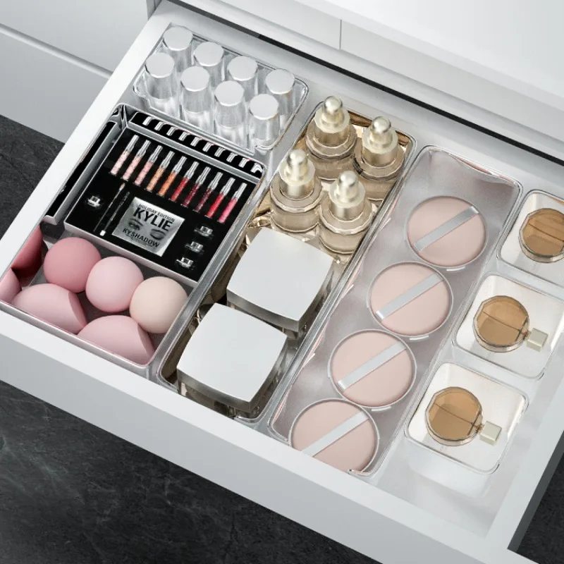 Drawer Cosmetic Storage Boxes Makeup Dresser Desktop Portable Lipstick Eye Shadow Brush Holder Organizer Large Capacity Daily