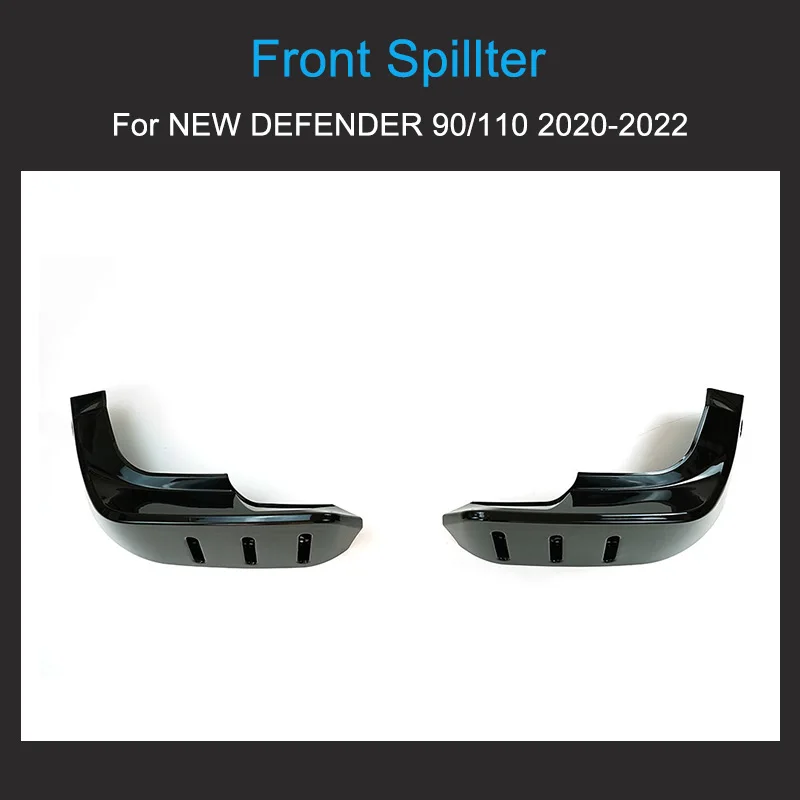High Quality Front Lip Corner for Land Rover 90 110 2020-2024 Decoration Accessories Gloss Black Front Bumper