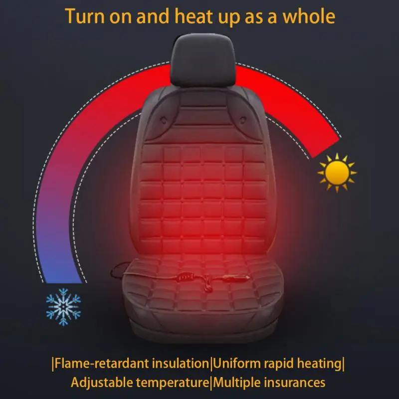 

1PCS Heated Cushion 12v Durable Temperature Control Universal Car Accessories Seat Heating Pad Cover Car Electric Blanket