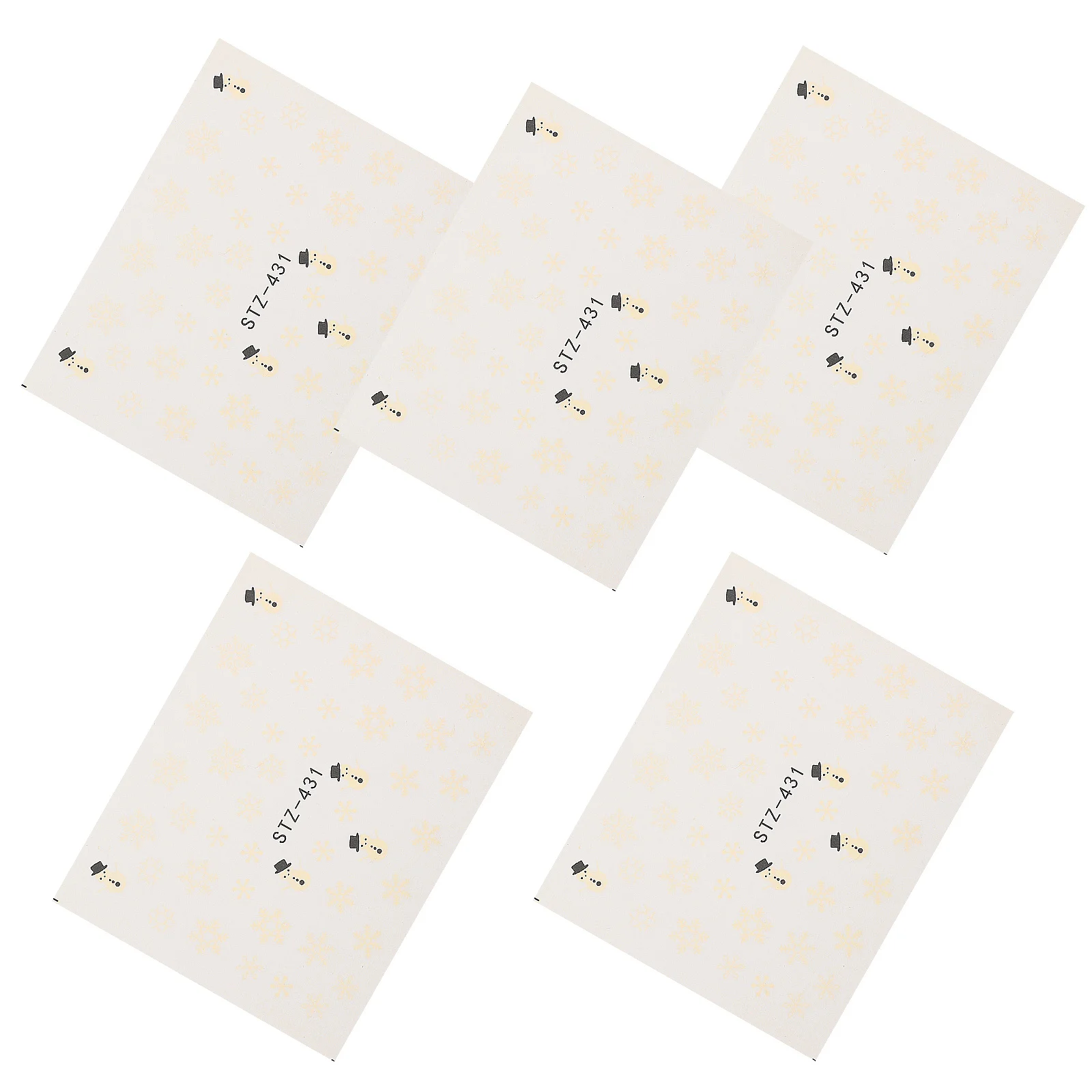 KALLORY 5pcs Snowflake Nail Art Stickers Christmas Decoration Water Transfer 3D Lightweight Xmas Decals White